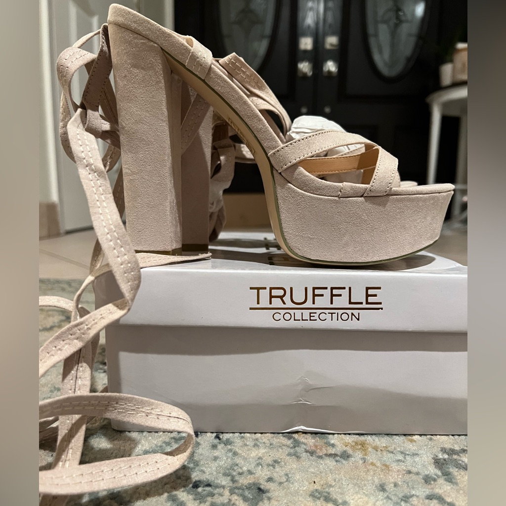 Truffle Collection Nude Platform Heels